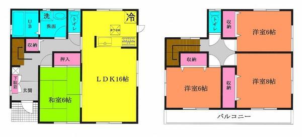 Floor plan. 35,500,000 yen, 4LDK, Land area 134.66 sq m , Building area 104.33 sq m