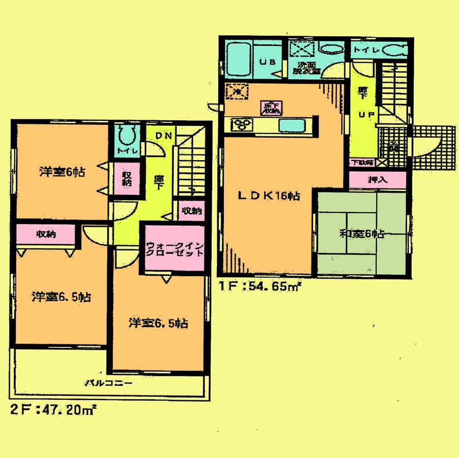 Floor plan. Price 19.9 million yen, 4LDK, Land area 127.32 sq m , Building area 101.85 sq m