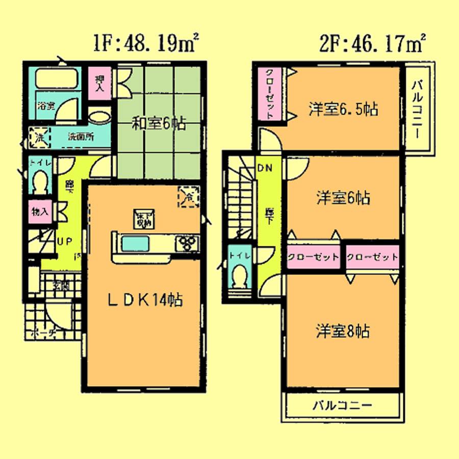 Floor plan. Price 23.8 million yen, 4LDK, Land area 118.36 sq m , Building area 94.36 sq m