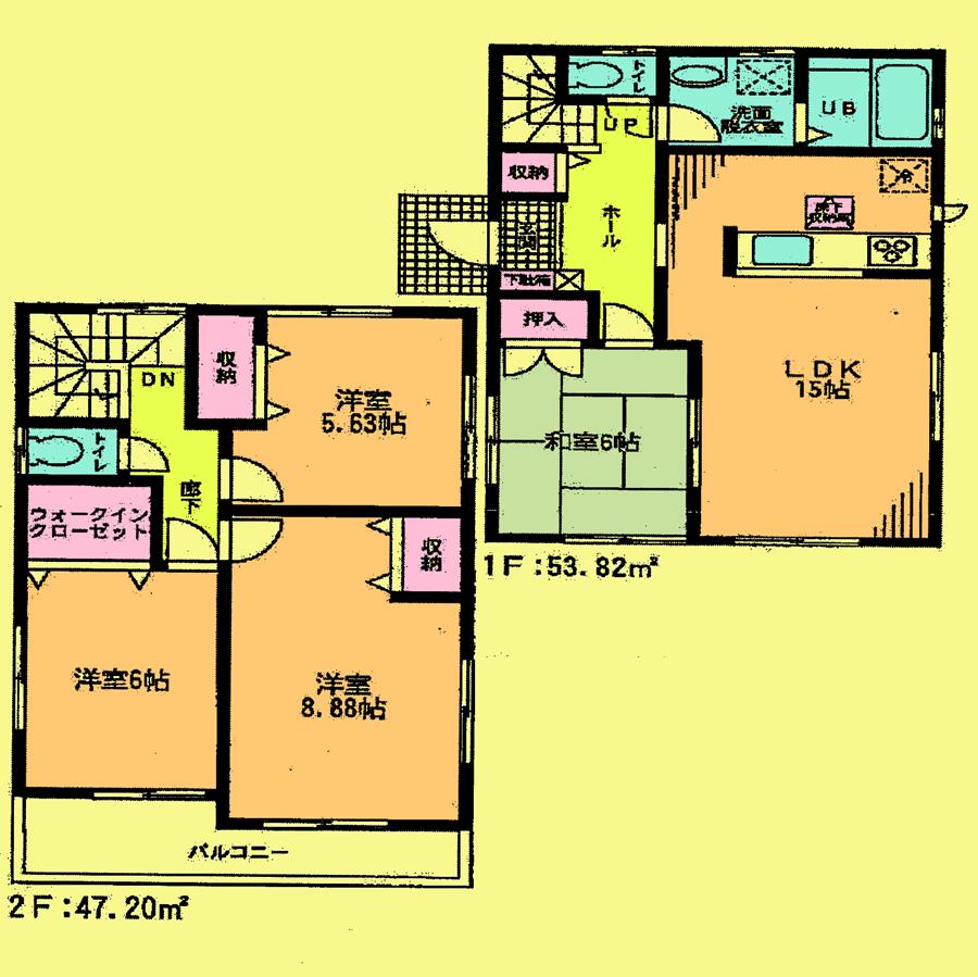 Floor plan. Price 19.9 million yen, 4LDK, Land area 127.32 sq m , Building area 101.02 sq m