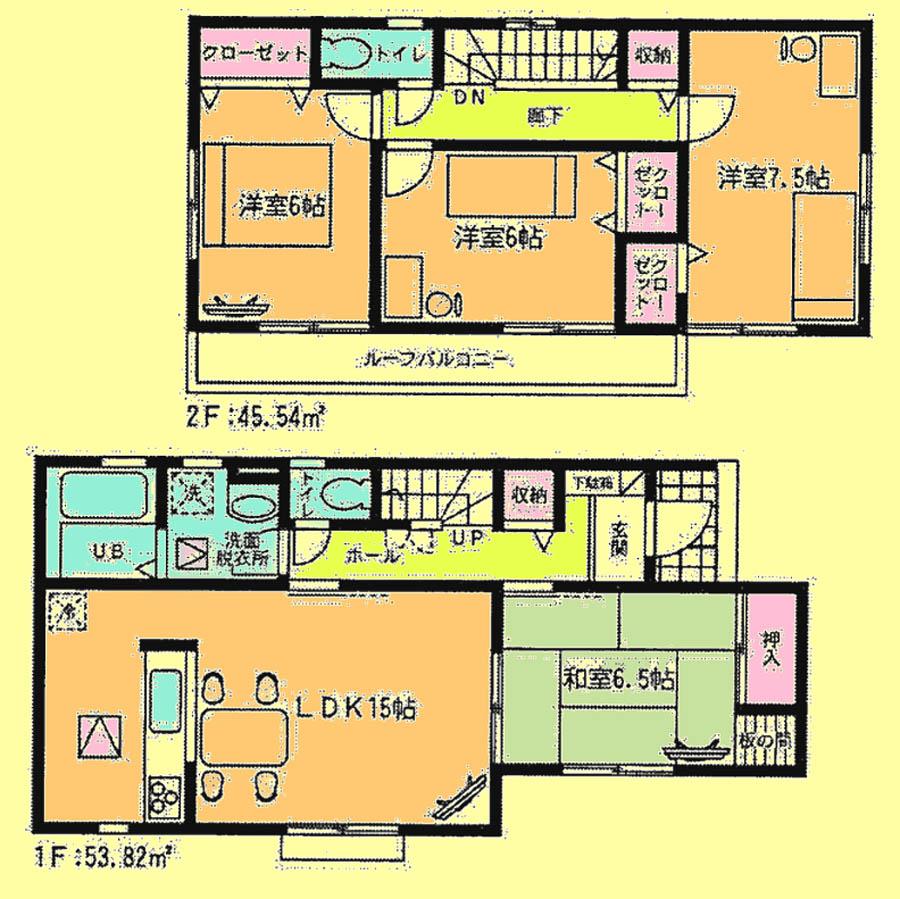 Floor plan. Price 24,800,000 yen, 4LDK, Land area 140.69 sq m , Building area 99.36 sq m
