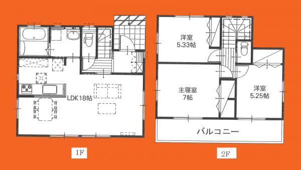 Floor plan. 21,400,000 yen, 3LDK, Land area 103.81 sq m , Building area 82.38 sq m