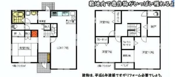 Floor plan. 25 million yen, 4LDK+S, Land area 495.65 sq m , Building area 141.2 sq m