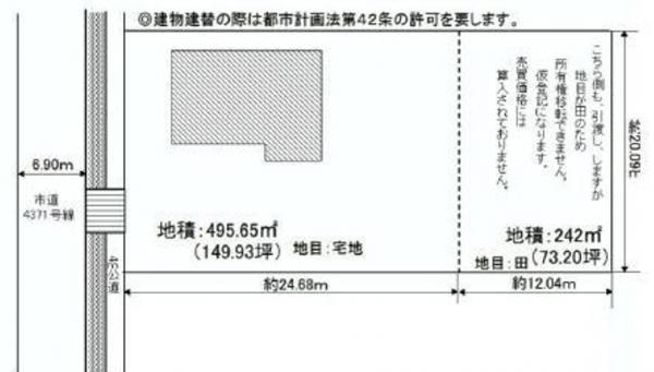 Compartment figure. 25 million yen, 4LDK+S, Land area 495.65 sq m , Building area 141.2 sq m