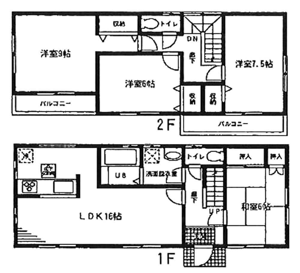 Floor plan. (1 Building), Price 24,800,000 yen, 4LDK, Land area 160.09 sq m , Building area 104.33 sq m