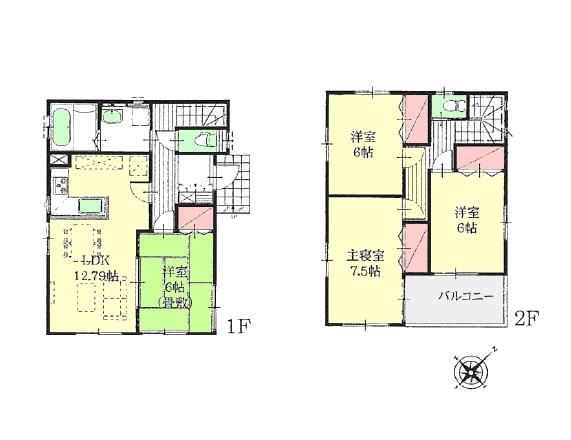 Floor plan. 22,400,000 yen, 4LDK, Land area 123.1 sq m , Building area 94.46 sq m