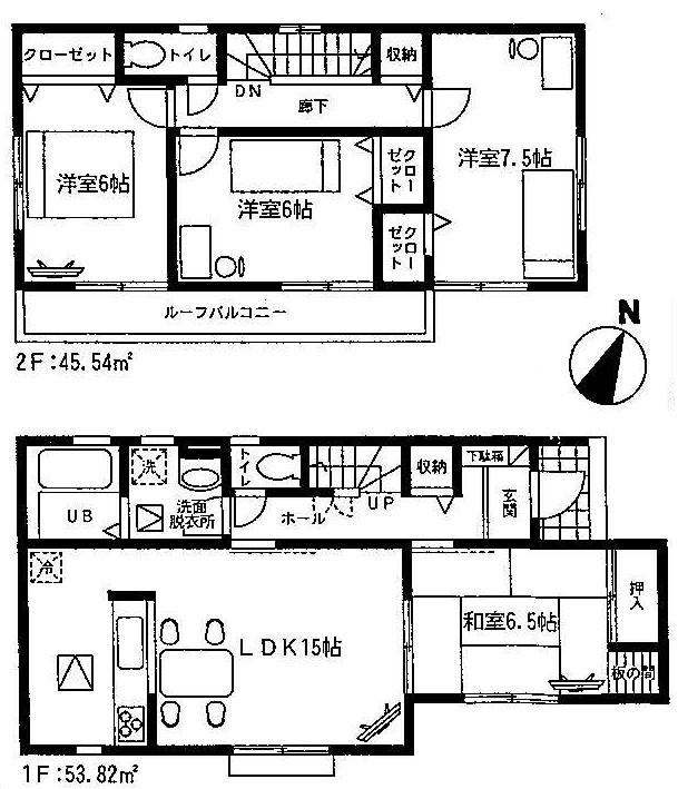 Floor plan. (1 Building), Price 24,800,000 yen, 4LDK, Land area 140.69 sq m , Building area 99.36 sq m