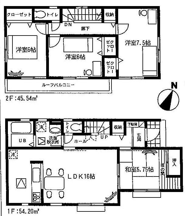Floor plan. (Building 2), Price 24,800,000 yen, 4LDK, Land area 154.7 sq m , Building area 99.74 sq m