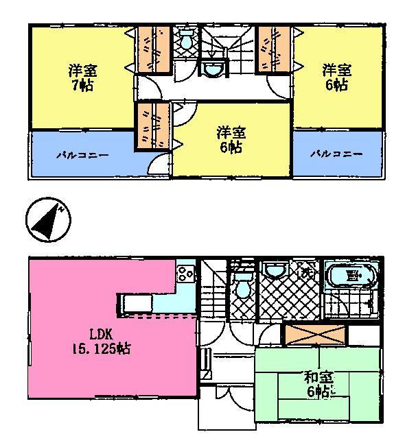 Floor plan. 18.9 million yen, 4LDK, Land area 127.58 sq m , Building area 98.74 sq m