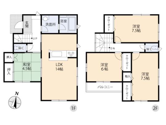 Floor plan. 27,800,000 yen, 4LDK, Land area 120.09 sq m , Building area 93.96 sq m floor plan