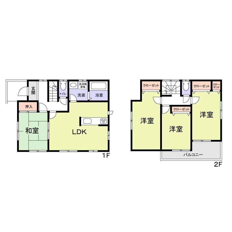 Floor plan. 26,900,000 yen, 4LDK, Land area 133.14 sq m , Building area 98.53 sq m