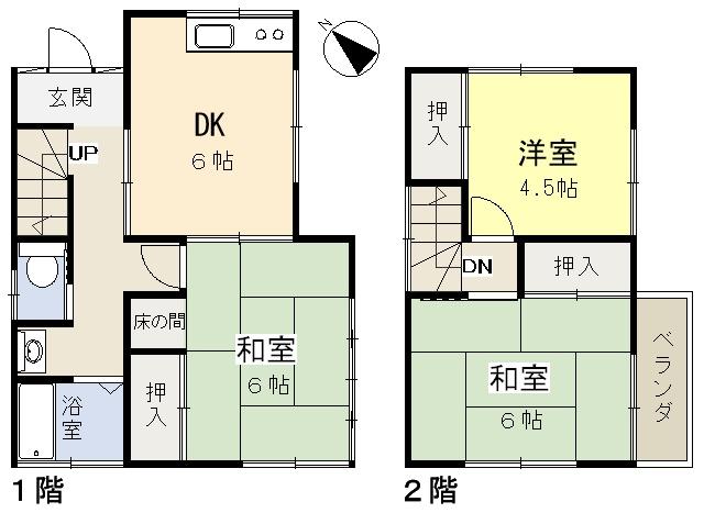 Floor plan. 7.4 million yen, 3DK, Land area 112 sq m , Building area 57.96 sq m