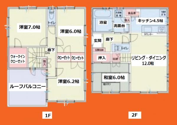 Floor plan. 29,800,000 yen, 4LDK, Land area 117.05 sq m , Building area 102.7 sq m