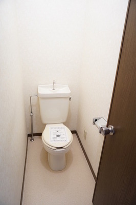 Toilet. Toilet there is a room in the depth, There is a feeling of opening