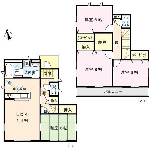 Floor plan. 22,800,000 yen, 4LDK+S, Land area 97.65 sq m , Building area 96.39 sq m