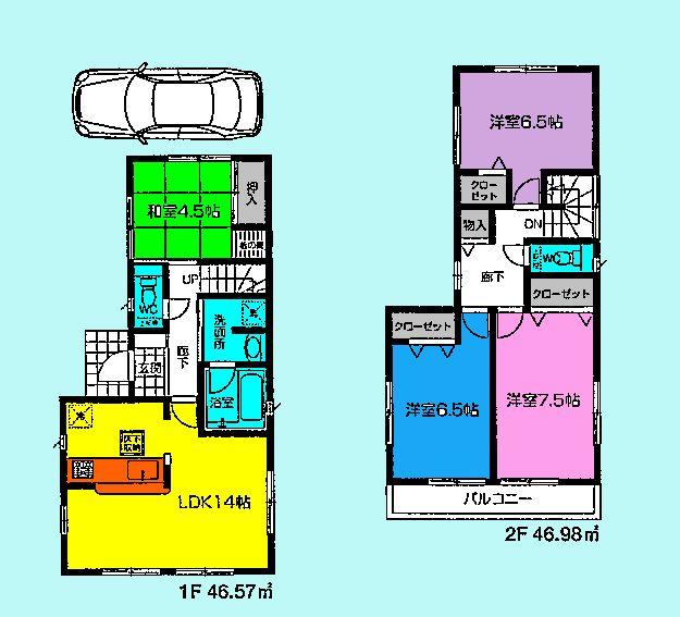 Floor plan. 19,800,000 yen, 4LDK, Land area 123.52 sq m , Building area 93.55 sq m   ■ Finished already! Preview available!  ■ Face-to-face kitchen 14 Pledge!  ■ Site 37 square meters of room!  ■ Wood utilization point 30 with ten thousand! 