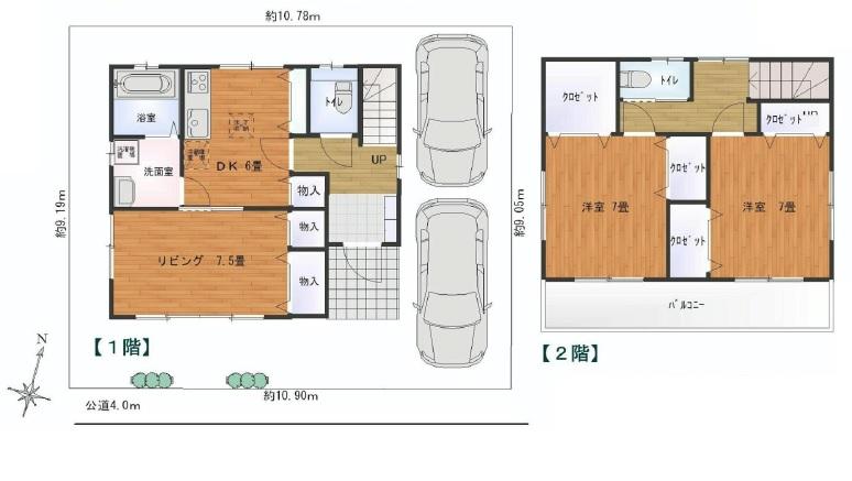 Floor plan. 16.8 million yen, 2LDK, Land area 99.4 sq m , Building area 82.8 sq m