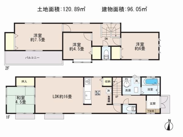 Floor plan. 21,800,000 yen, 4LDK, Land area 120.89 sq m , Priority to the present situation is if it is different from the building area 96.05 sq m drawings
