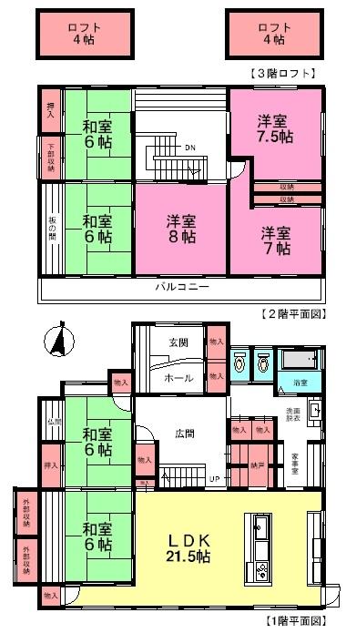 Floor plan. 94,800,000 yen, 7LDK, Land area 411 sq m , Building area 199.98 sq m