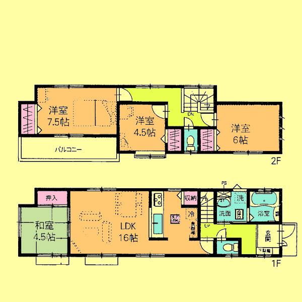 Floor plan. 21,800,000 yen, 4LDK, Land area 120.89 sq m , Building area 96.05 sq m located view in addition to this, It will be provided by the hope of design books, such as layout. 