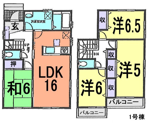Floor plan. (1 Building), Price 24,800,000 yen, 4LDK, Land area 148.16 sq m , Building area 105.99 sq m