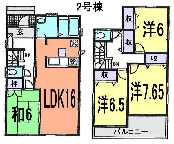 Floor plan. (Building 2), Price 25,800,000 yen, 4LDK, Land area 141.07 sq m , Building area 103.91 sq m