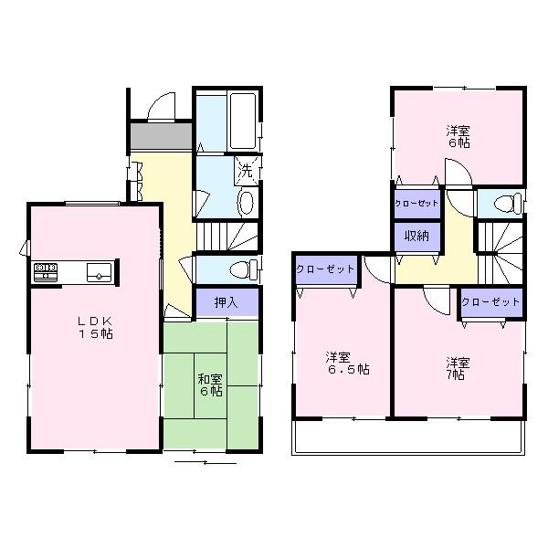 Floor plan. (1 Building), Price 30,800,000 yen, 4LDK, Land area 135.9 sq m , Building area 98.95 sq m