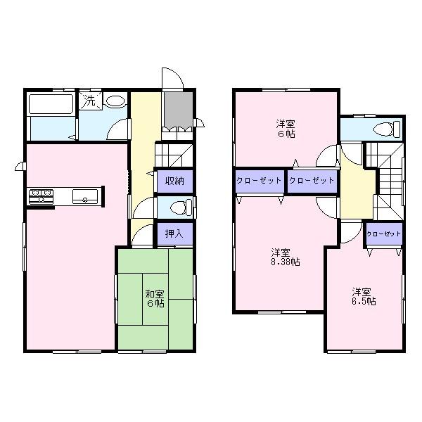 Floor plan. (5 Building), Price 28.8 million yen, 4LDK, Land area 134.22 sq m , Building area 101.22 sq m