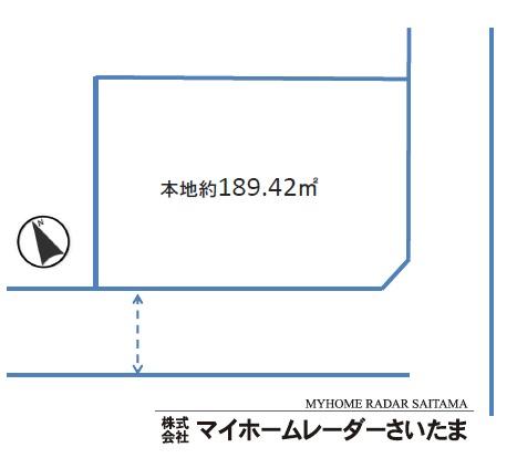 Compartment figure. Land price 13,850,000 yen, Land area 189.42 sq m site 57 tsubo ☆ With building conditions Land sale ☆ There is a feeling of freedom in the southeast corner lot, You can freely To life.  ☆ Parking space is also safe because the site that you can plan two. 