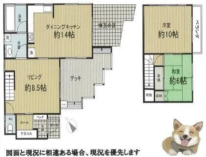 Floor plan. 15 million yen, 2LDK, Land area 100.04 sq m , Building area 84.87 sq m floor plan