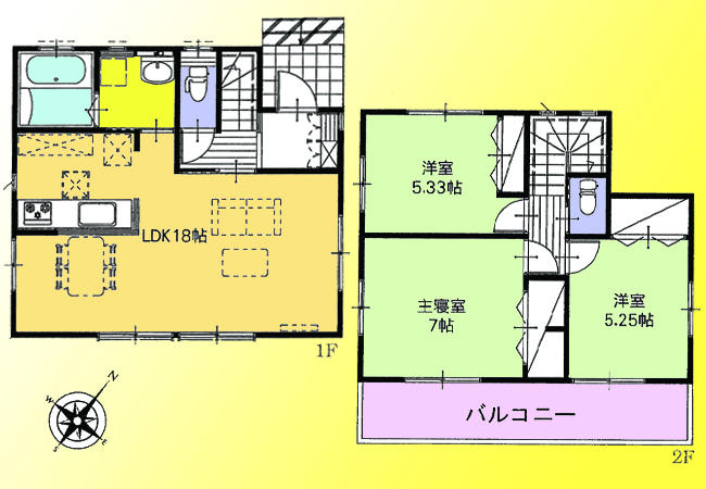 Floor plan. 21,400,000 yen, 3LDK, Land area 103.81 sq m , Building area 82.38 sq m