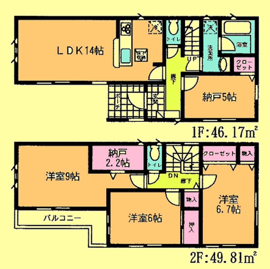 Floor plan. Price 18,800,000 yen, 4LDK+S, Land area 120 sq m , Building area 95.98 sq m