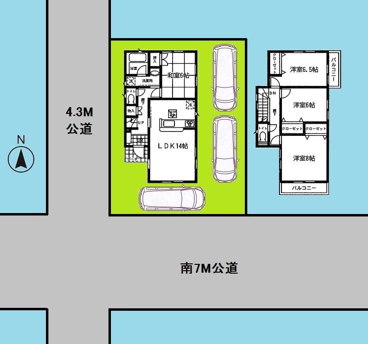 Floor plan. (3 Building), Price 23.8 million yen, 4LDK, Land area 118.36 sq m , Building area 94.36 sq m