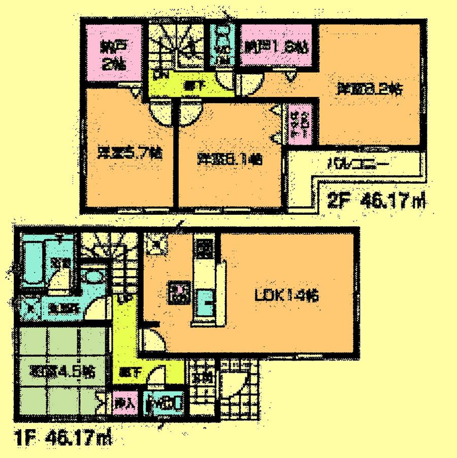 Floor plan. 25,800,000 yen, 4LDK + 2S (storeroom), Land area 130.1 sq m , Building area 92.34 sq m located view in addition to this, It will be provided by the hope of design books, such as layout. 