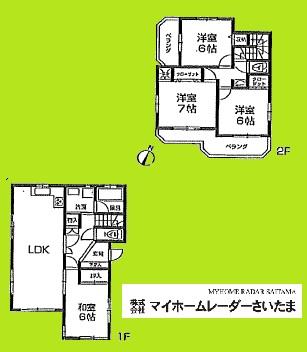 Floor plan. 27,800,000 yen, 4LDK, Land area 127.15 sq m , Building area 100.6 sq m   ☆ Renovation mid-December  ☆ Each room stored securely  ☆ Parking space two Allowed  ☆ Super have to walk 3 minutes Floor plan of the family everyone happy