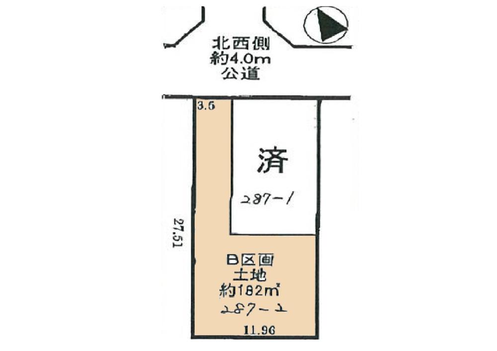 Compartment figure. Land price 33 million yen, Land area 182 sq m