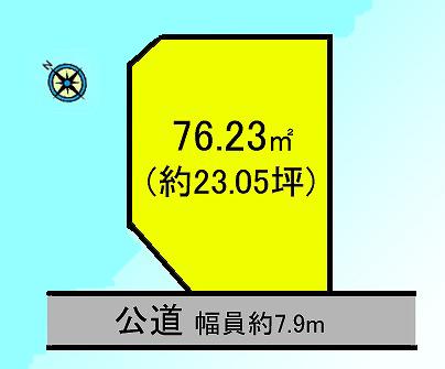 Compartment figure. Land price 15.5 million yen, Land area 76.23 sq m