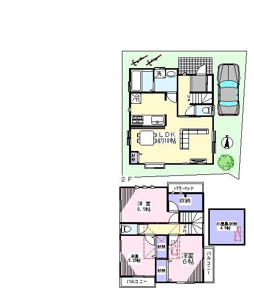 Floor plan. 31.5 million yen, 3LDK+S, Land area 92.26 sq m , Building area 89.01 sq m