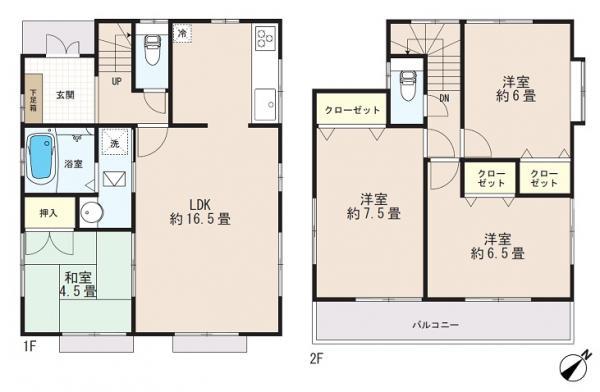 Floor plan. 35,800,000 yen, 4LDK, Land area 113.31 sq m , Building area 93.57 sq m
