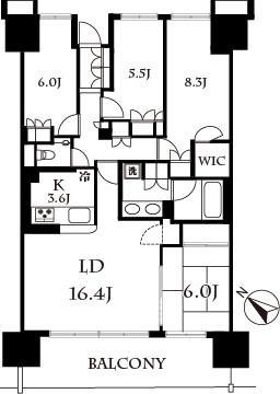 Floor plan. 4LDK, Price 42,900,000 yen, Footprint 101.38 sq m , 100 sq m more than in the balcony area 16.6 sq m masterpiece