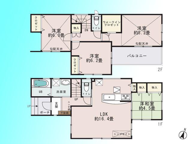 Floor plan. 39,800,000 yen, 4LDK, Land area 106.29 sq m , Building area 99.78 sq m