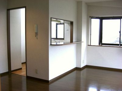 Living and room. Bright living room with a bay window