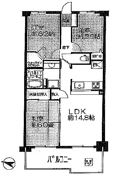 Floor plan. 3LDK, Price 17.7 million yen, Occupied area 68.91 sq m , Balcony area 9.78 sq m
