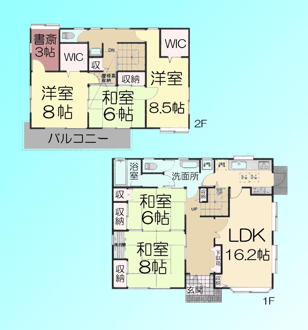 Floor plan. 39,800,000 yen, 5LDK + S (storeroom), Land area 151.73 sq m , Building area 147.02 sq m