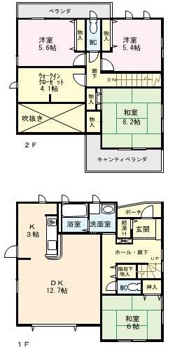 Floor plan. 31.5 million yen, 4LDK, Land area 129.92 sq m , Building area 116.94 sq m
