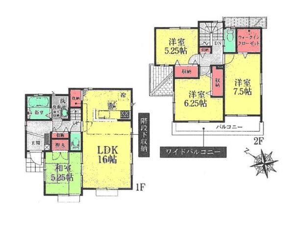 Floor plan. 34,800,000 yen, 4LDK, Land area 120.11 sq m , Building area 99.15 sq m