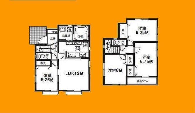 Floor plan. 29,800,000 yen, 4LDK, Land area 91.67 sq m , Building area 86.94 sq m