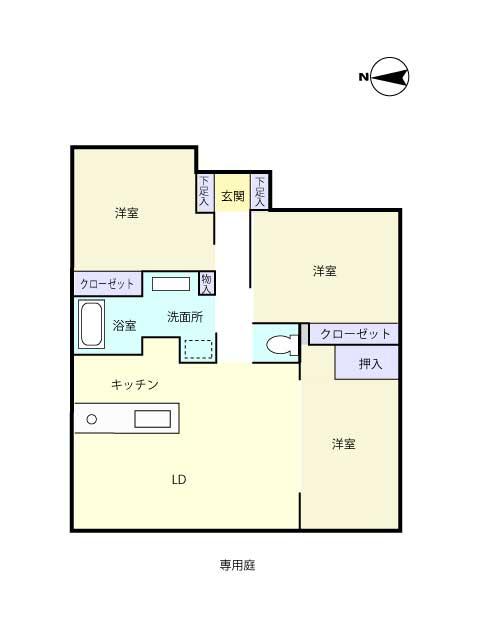 Floor plan. 3LDK, Price 26,800,000 yen, Occupied area 75.38 sq m , Balcony area 16.8 sq m