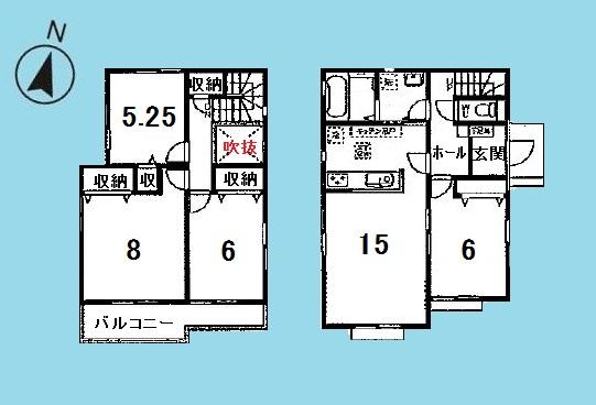Floor plan. 27,800,000 yen, 4LDK, Land area 171.04 sq m , Building area 96.45 sq m