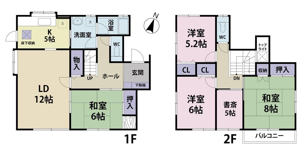 Floor plan. 19.2 million yen, 4LDK + S (storeroom), Land area 129.48 sq m , Building area 113.23 sq m